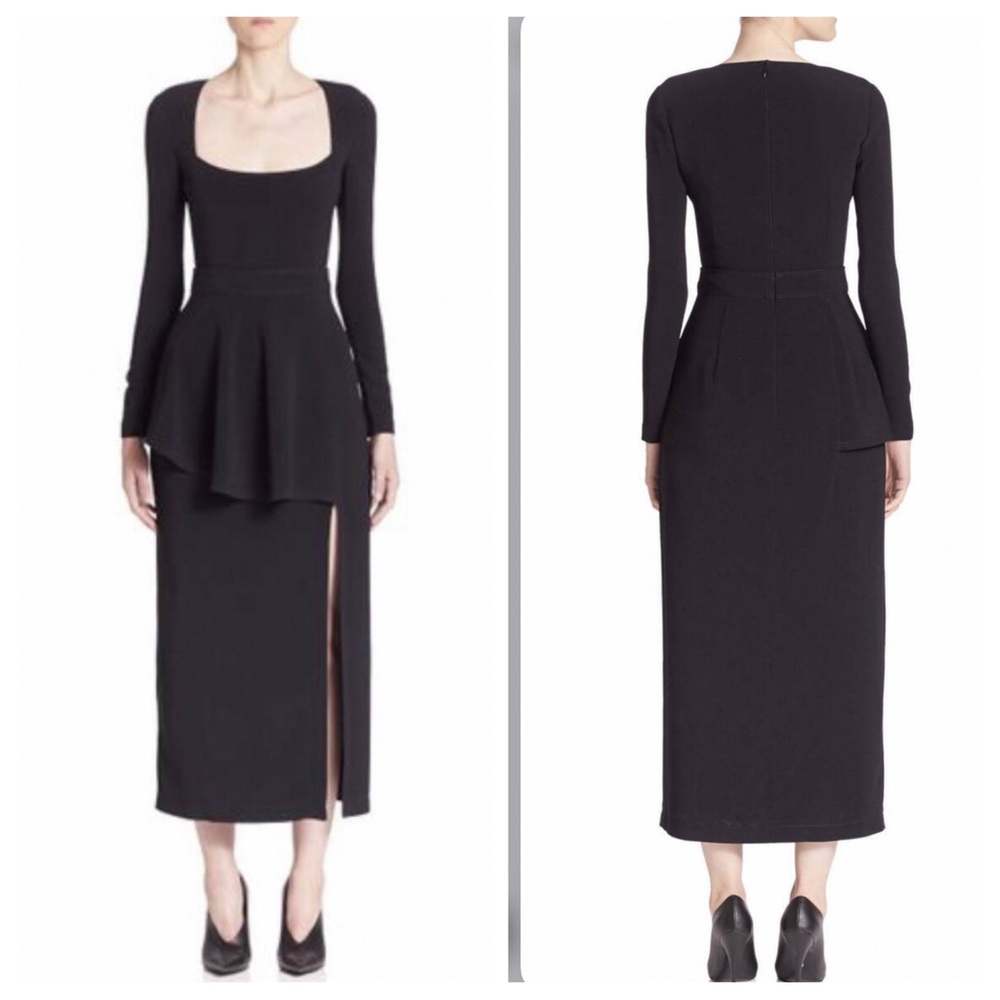 Stella McCartney Long Sleeve Peplum Midi Dress
